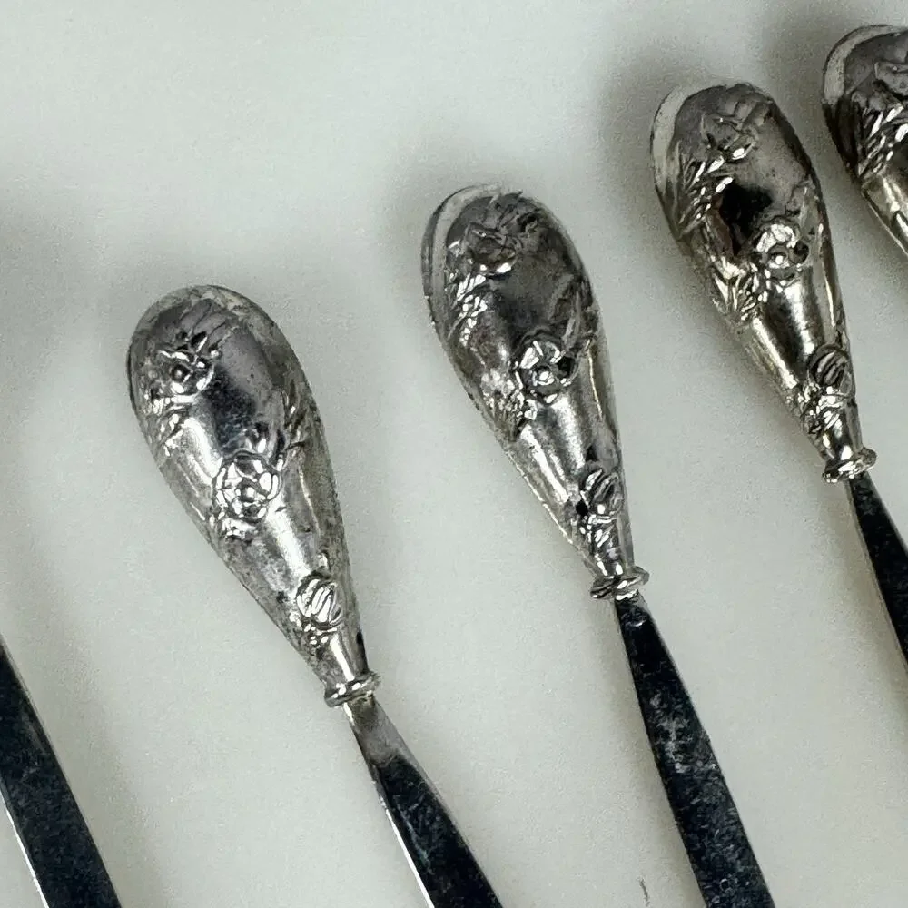 Vintage Sterling Silver Cocktail Olive Appetizer Picks Set Of 11 ￼